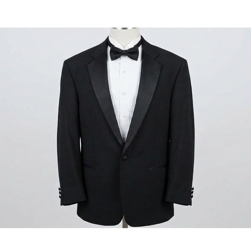Three Piece Mens Tuxedo with Black Blazer and Trousers